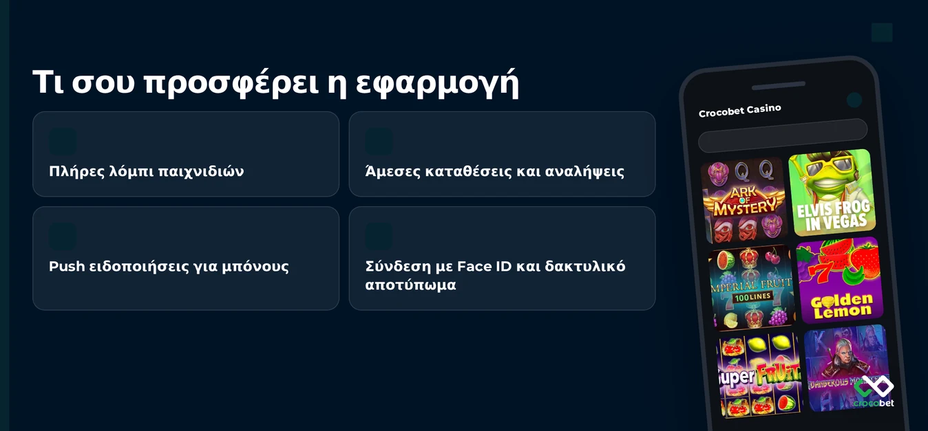 Εξετάστε χαρακτηριστικά mobile εφαρμογής.